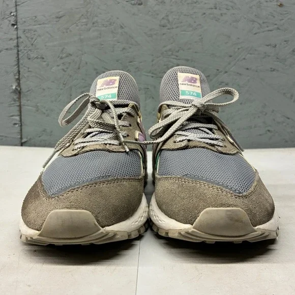 New Balance Women's 9 574 Sport Fresh Foam Grey Purple Teal Sneakers Running - Picture 7 of 16